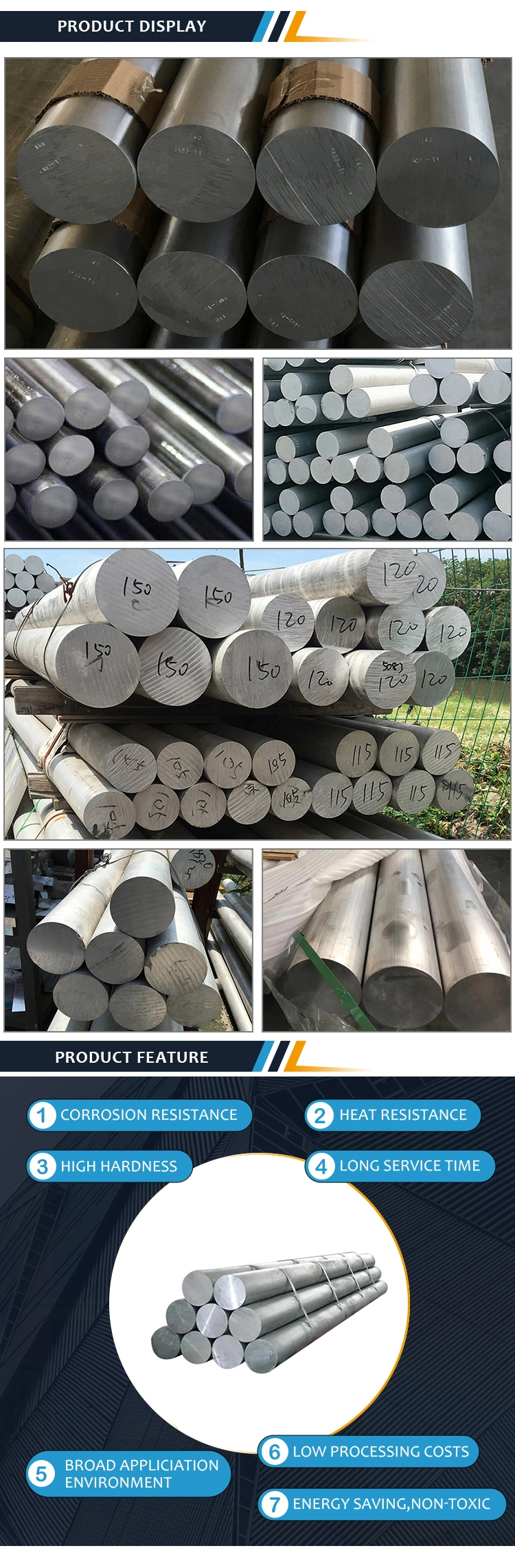 6063 6061 7075 T6 10mm Thick Aluminum Flat Bar / Aluminum Wire Rod